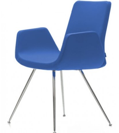 Vergaderstoel Nero met chroom 4-poots frame