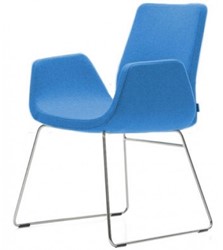 Vergaderstoel Nero met chroom sledeframe