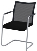 Stoel Alfa gestoffeerd hoge rug netbespanning met sledeframe