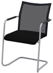 Stoel Alfa gestoffeerd hoge rug netbespanning met sledeframe