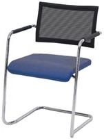 Stoel Alfa gestoffeerd lage rug netbespanning met sledeframe