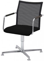 Stoel Alfa hoge rug netbespanning met 4-teens kruisvoet