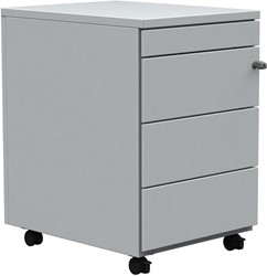 Mobiele ladenblok, 3 laden + pennenlade, wit