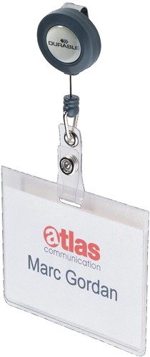 Durable badge met oprolmechanisme, 10 stuks