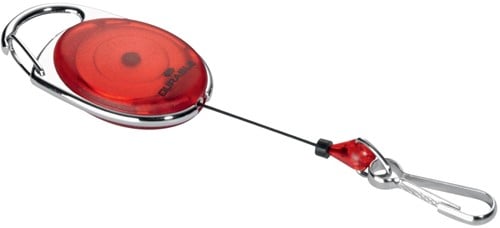 Durable afrolmechanisme met karabijnhaak rood, op blister