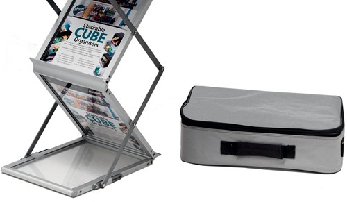 Deflecto folderhouder, op L-voet, ft A4, 7 opbergvakken-2