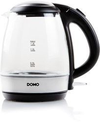 Domo waterkoker uit glas en RVS, 1,2 l, 2200 W