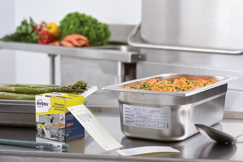 Avery etiketten voedselcodering, HACCP, ft 98 x 40 mm, dispenser van 300 afscheurbare etiketten, Frans-3
