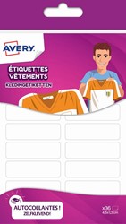 Avery Family kledingetiketten, ft 4,5 x 1,3 cm, wit, ophangbare etui met 36 etiketten