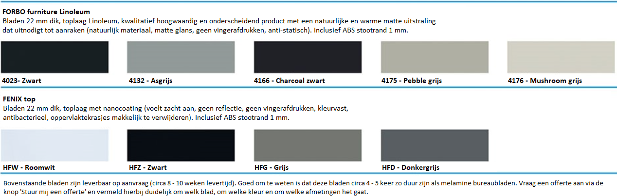 Zeker Getuigen Bewusteloos Los bureaublad in lange en korte afmetingen