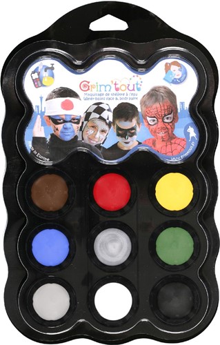 Grim'tout schminkpalet Helden, 9 kleuren