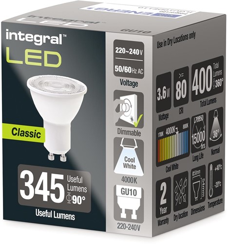 Integral LED spot GU10, dimbaar, 4.000 K, 3,6 W, 400 lumen-2