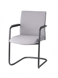 Vergaderstoel Lima HS60 compleet gestoffeerd met zwart sledeframe