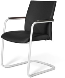 Vergaderstoel Lima HS61 compleet gestoffeerd met alu sledeframe