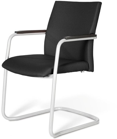 Vergaderstoel Lima HS60 compleet gestoffeerd met zwart sledeframe-2