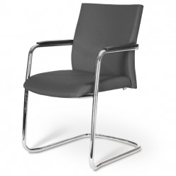 Vergaderstoel Lima HS62 compleet gestoffeerd met chroom sledeframe