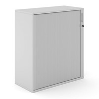 Houten Roldeurkast Uni Plus 112 cm hoog grijs met grijze deuren