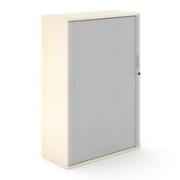 Houten Roldeurkast Uni Plus 151 cm hoog berken met grijze deuren