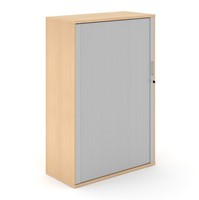Houten Roldeurkast Uni Plus 151 cm hoog beuken met grijze deuren