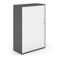 Houten Roldeurkast Uni Plus 151 cm hoog donker grijs met witte deuren