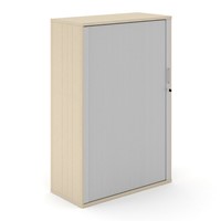 Houten Roldeurkast Uni Plus 151 cm hoog eiken met grijze deuren