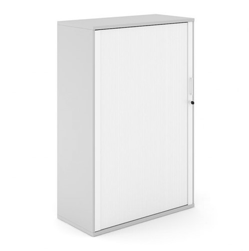 Houten Roldeurkast Uni Plus 151 cm hoog grijs met grijze deuren