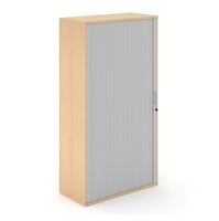 Houten Roldeurkast Uni Plus 187 cm hoog beuken met grijze deuren 