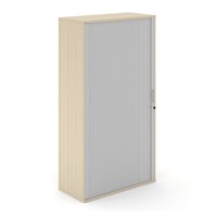 Houten Roldeurkast Uni Plus 187 cm hoog eiken met grijze deuren