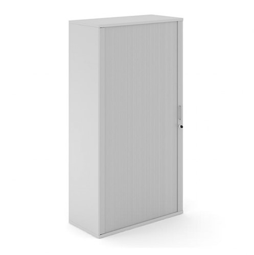 Houten Roldeurkast Uni Plus 187 cm hoog grijs met grijze deuren