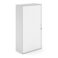Houten Roldeurkast Uni Plus 187 cm hoog grijs met witte deuren