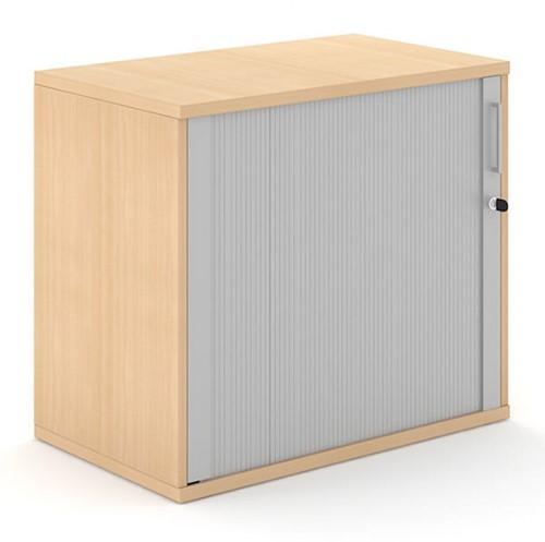 Houten RoldeurkaST 80 cm breed beuken met grijze deur