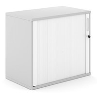 Houten roldeurkast 80 cm breed grijs met witte deuren