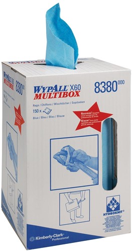 Wypall reinigingsdoeken X60, handige doos met 150 doeken