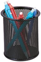 Q-CONNECT pennenpotje, mesh metaal, zwart-2