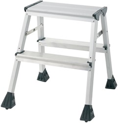 Q-CONNECT aluminum trapladder, 2 treden