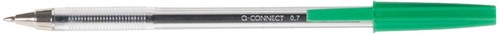 Q-CONNECT balpen, met dop, 0,7 mm, medium punt, groen, doos van 50 stuks