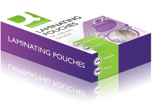 Q-CONNECT lamineeretui 2x 125 micron 54x86mm 100 stuks-2