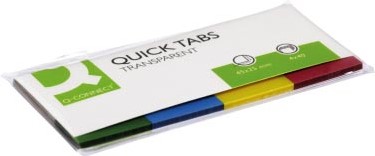 Q-CONNECT Quick Tabs, ft 25 x 45 mm, 4 x 40 tabs, geassorteerde kleuren-3