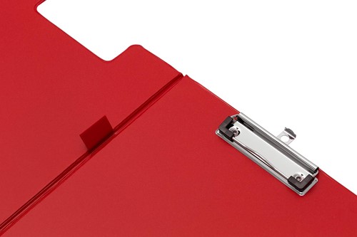 Q-CONNECT klemplaat, PP, ft A4, dubbel, rood-2