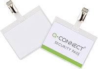 Q-CONNECT badge met clip 90 x 60 mm, doos van 25 stuks