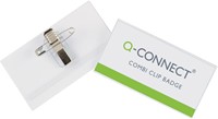 Q-CONNECT badge met combiklem 90 x 54 mm, doos van 50 stuks