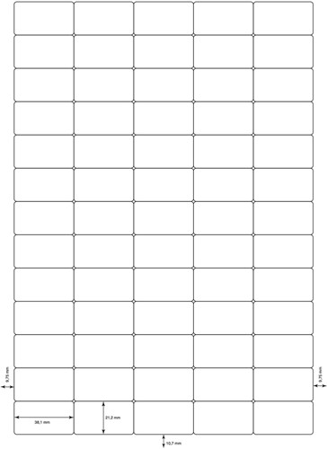 Q-CONNECT etiketten, wit, ronde hoeken, 38,1 x 21,2 mm, 100 vel, 65 etiketten per vel-2