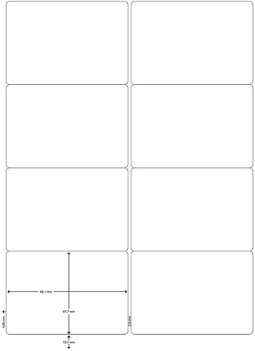 Q-CONNECT etiketten, wit, ronde hoeken, 99,1 x 67,7 mm, 100 vel, 8 etiketten per vel-2