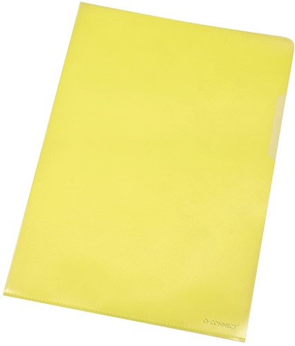 Q-CONNECT L-map, geel, 120 micron, pak van 10 stuks