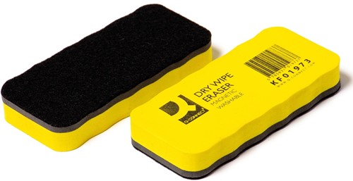 Q-CONNECT bordenwisser, magnetisch, wasbaar, geel-2