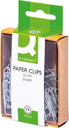 Q-CONNECT papierklemmen, 32 mm, doos van 75 stuks, ophangbaar
