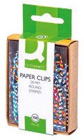 Q-CONNECT papierklemmen, 28 mm, doos van 100 stuks, gestreept in wit en geassorteerde kleuren-3