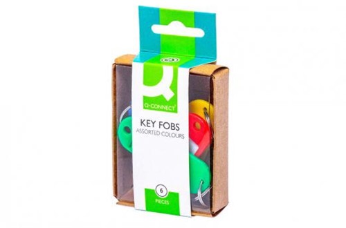 Q-CONNECT sleutelhanger, pak van 6 stuks, geassorteerde kleuren-2