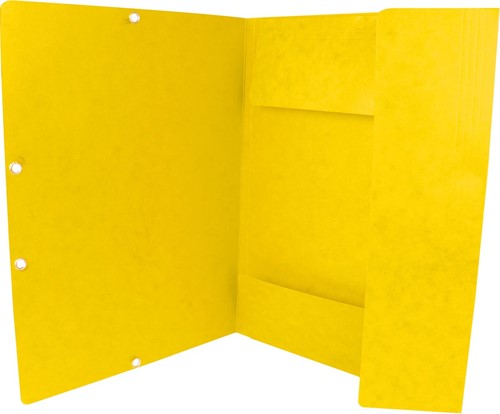 Q-CONNECT elastomap, A4, 3 kleppen en elastieken, karton, geel-2