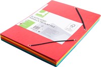 Q-CONNECT elastomap, A4, 3 kleppen en elastieken, karton, assorti, pak van 10 stuks-2